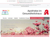 Apotheke im Gesundheitshaus, Hans-Arno Regelein e.K. website screenshot