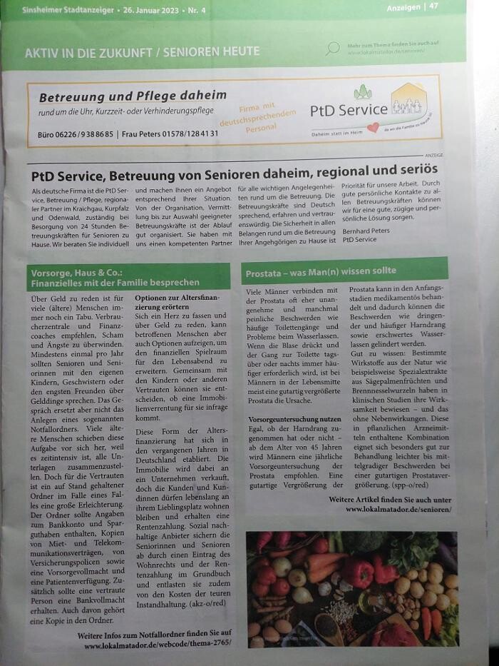 Bilder PTD Service, Betreuung 24 h e.K., Inhaber B.Peters