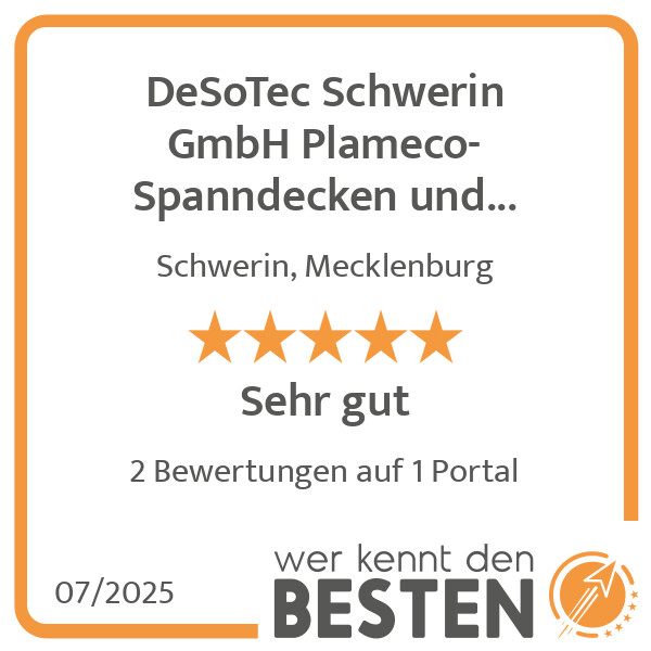 Bilder DeSoTec Schwerin GmbH Plameco-Spanndecken und Sonnenschutz in Perfektion