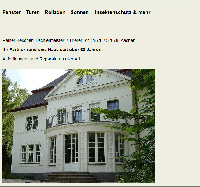 Bilder Keuchen Tischlerei und Rolladen