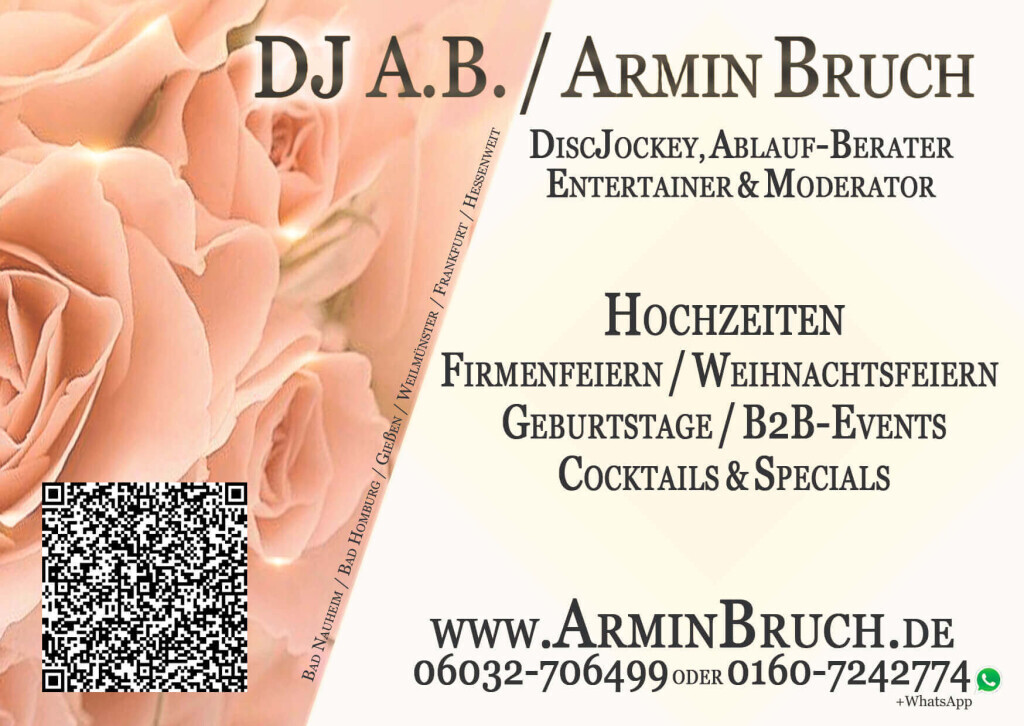 Bilder Fa. Armin Bruch / DJ A.B. ❤️ Hochzeits DJ, Berater & Planer Bad Nauheim Hessen