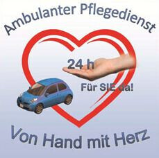 Ambulanter Pflegedienst von Hand mit Herz Logo