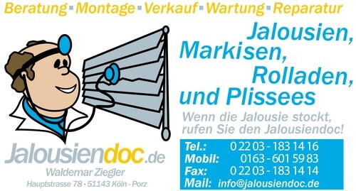 Jalousiendoc.de  Wenn die Jalousie stockt, rufen Sie den Jalousiendoc! Logo