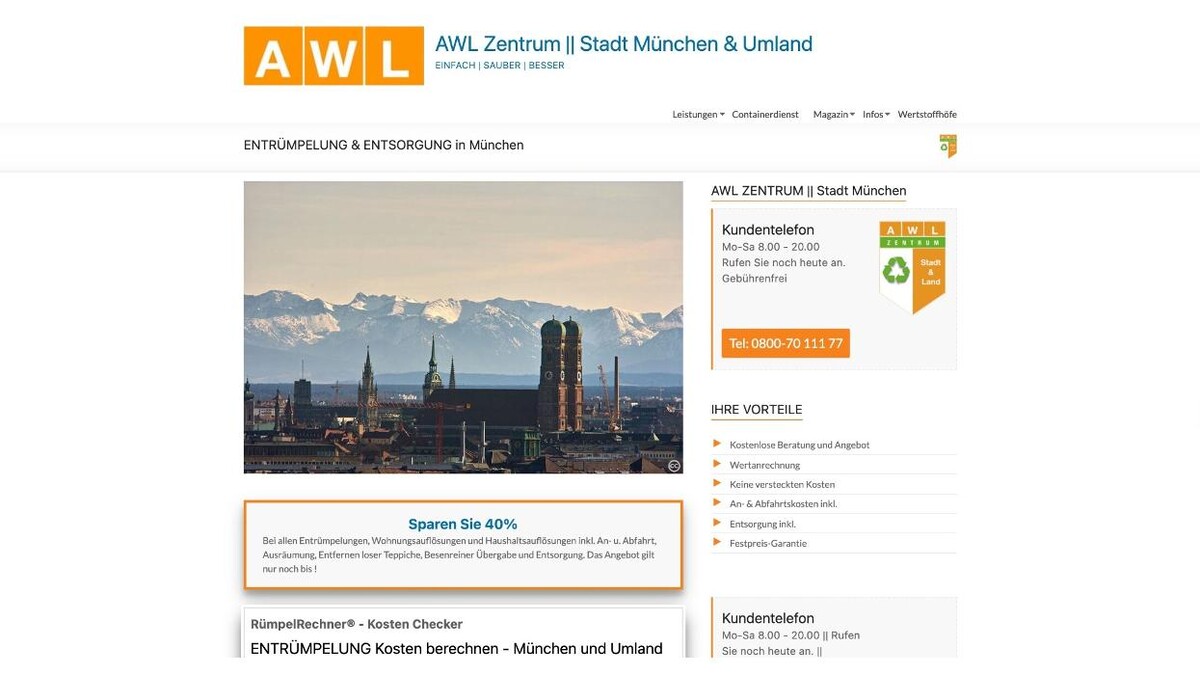 Bilder AWL Zentrum || Stadt & Land | Entrümpelung München