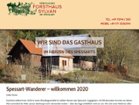 Gaststätte Forsthaus Sylvan website screenshot