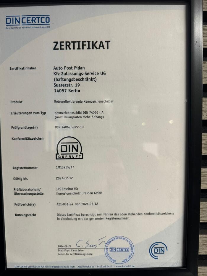 Bilder Auto Post KFZ Zulassungs-Service Berlin