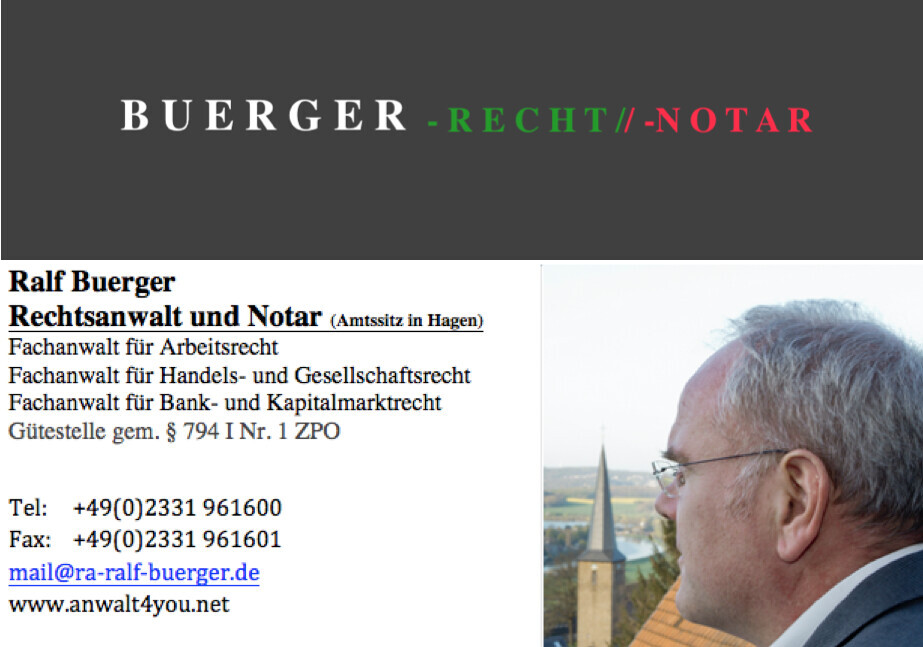 Bilder Rechtsanwalt und Notar Ralf Buerger