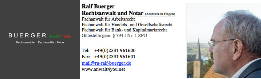 Bilder Rechtsanwalt und Notar Ralf Buerger