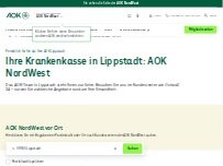 Website Screenshot AOK NordWest - Kundencenter Lippstadt