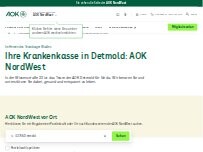 Website Screenshot AOK NordWest - Kundencenter Detmold