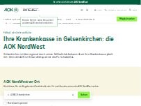 Website Screenshot AOK NordWest - Kundencenter Gelsenkirchen