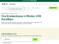 Website Screenshot AOK NordWest - Kundencenter Minden