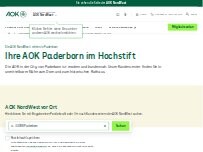 Website Screenshot AOK NordWest - Kundencenter Paderborn