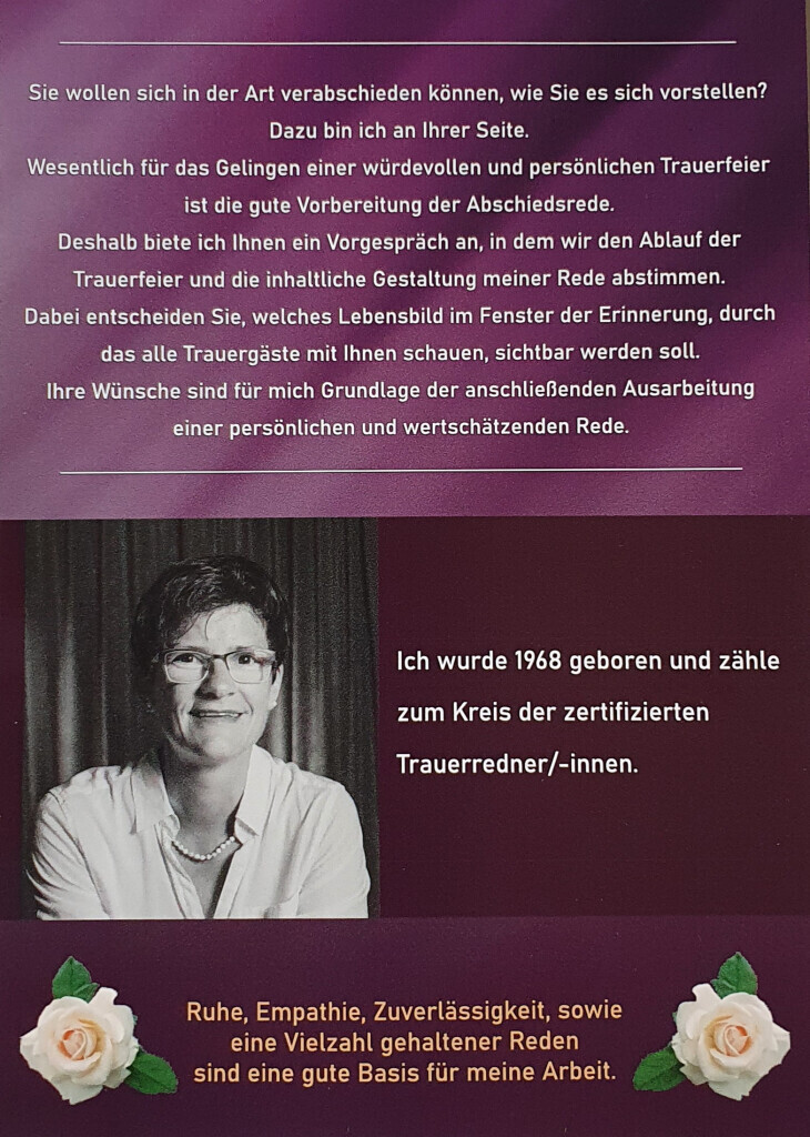 Bilder Trauerrednerin Peters