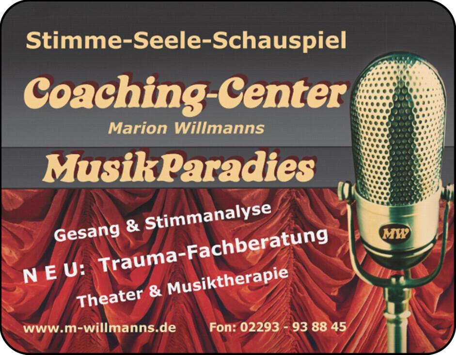 Bilder MusikParadies Marion Willmanns - Coaching-Center für Stimme, Gesundheit u. Trauma-Beratung