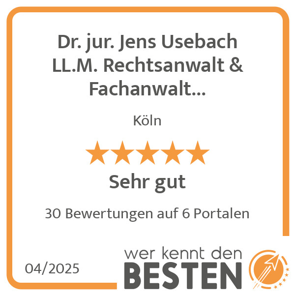 Bilder Dr. jur. Jens Usebach LL.M. Rechtsanwalt & Fachanwalt Kündigungsschutz & Arbeitsrecht