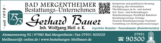 Bilder Bestattungs-Unternehmen G. Bauer - Inh. Wolfgang Blei
