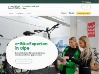 Website Screenshot e-motion e-Bike Welt, Dreirad-Zentrum & Lastenfahrrad-Zentrum Olpe
