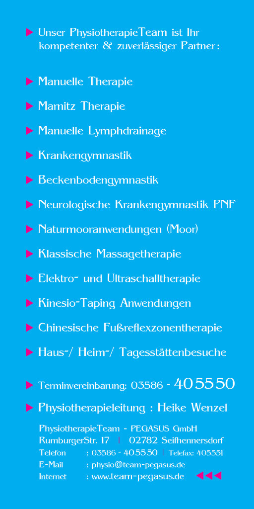 Bilder PEGASUS Physiotherapie - PEGASUS GmbH