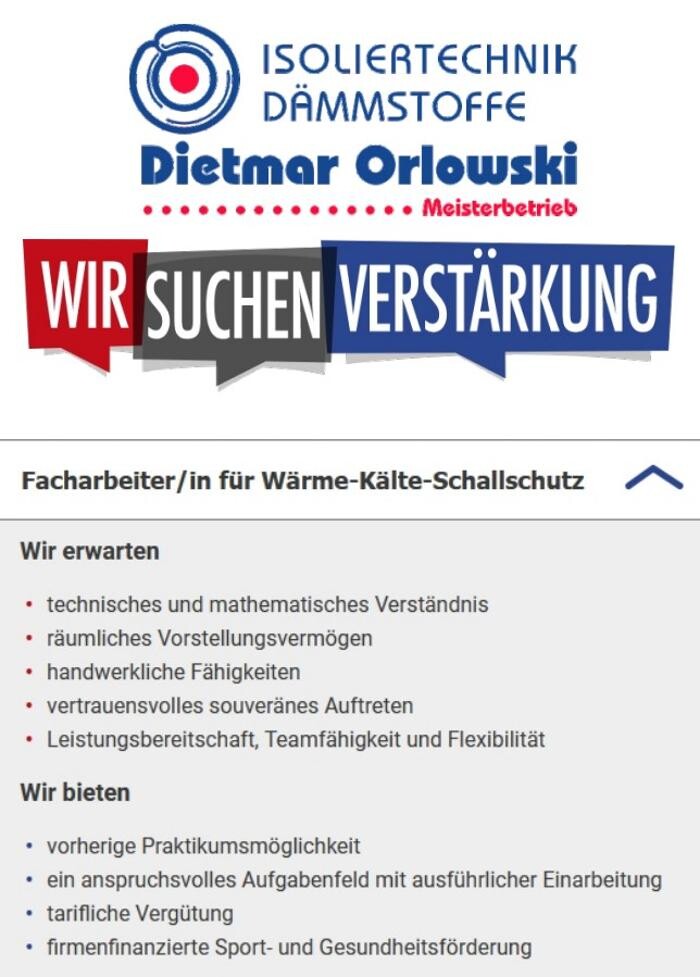 Bilder Dietmar Orlowski | Isoliertechnik · Dämmstoffe