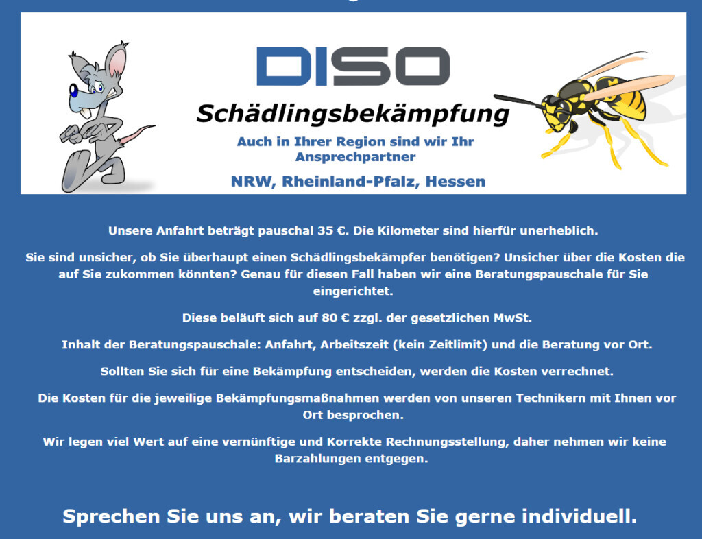 Bilder DISO Schädlingsbekämpfung