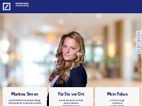 Website Screenshot Martina Simon, Selbstständige Finanzberaterin für die Deutsche Bank