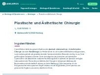Website Screenshot Asklepios Klinik Wandsbek - Plastische und Ästhetische Chirurgie