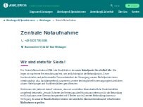 Website Screenshot Asklepios Stadtklinik Bad Wildungen - Zentrale Notaufnahme