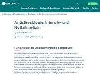 Website Screenshot Asklepios Klinik Wandsbek - Anästhesiologie, Intensiv- und Notfallmedizin