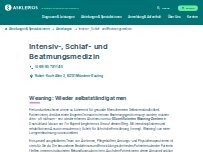 Website Screenshot Asklepios Lungenklinik Gauting - Intensiv-, Schlaf- und Beatmungsmedizin