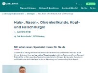 Website Screenshot Asklepios Klinik Altona - Hals-, Nasen-, Ohrenheilkunde, Kopf- und Halschirurgie