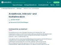 Website Screenshot Asklepios Stadtklinik Bad Wildungen - Anästhesie, Intensiv- und Notfallmedizin