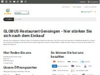 Website Screenshot GLOBUS Restaurant Gensingen