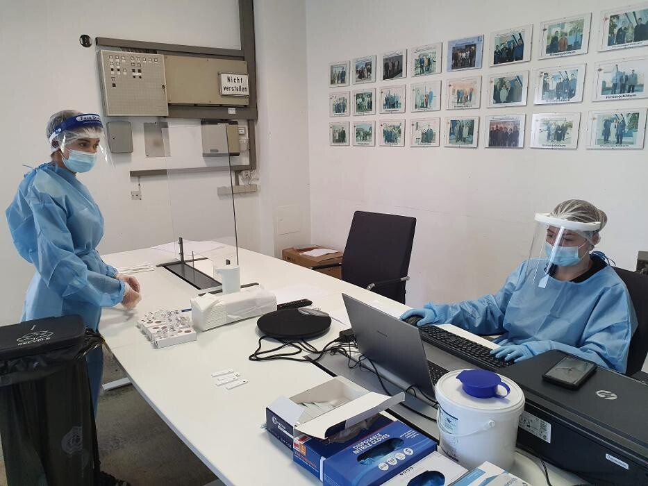 Bilder Corona Testzentrum Hambrücken Schnelltestzentrum