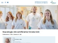 Website Screenshot Neurologie mit zertifizierter Stroke Unit