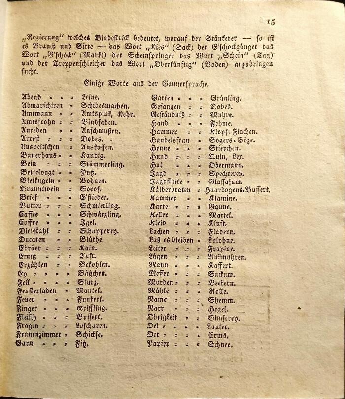 Bilder Rotwelsch-Wörterbuch