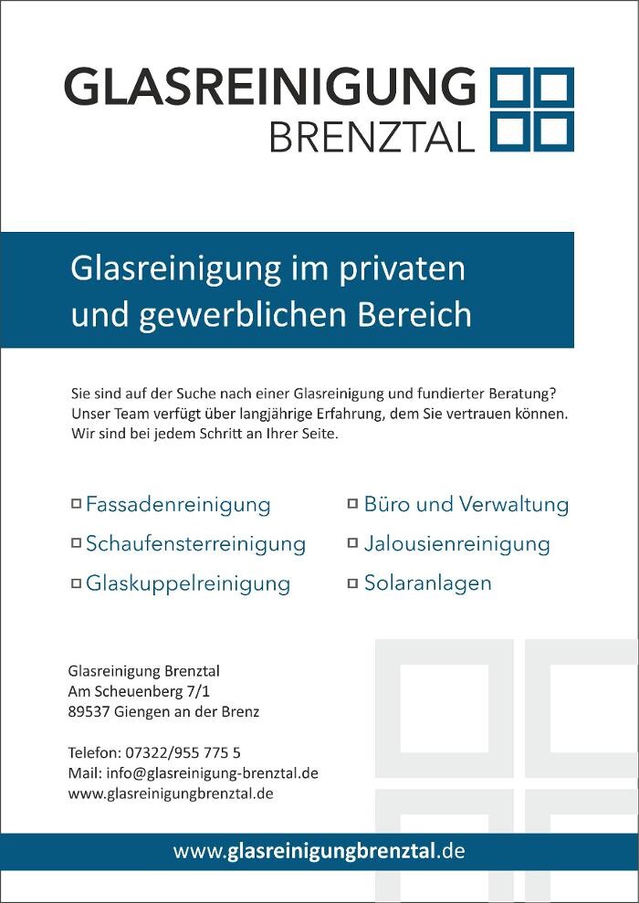 Bilder Glasreinigung Brenztal