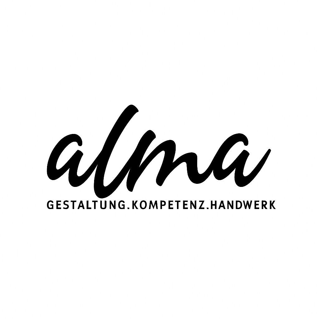 alma Gestaltung. Kompetenz. Handwerk. Logo