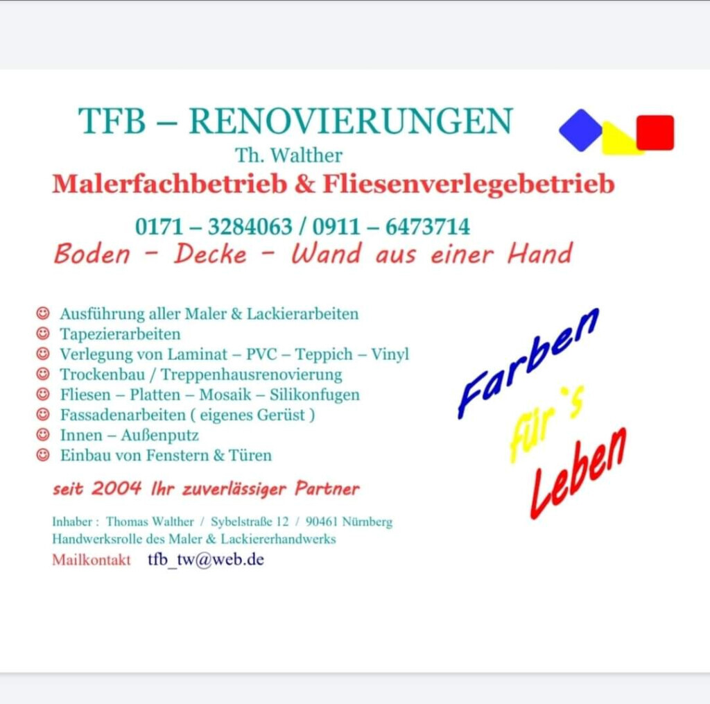 Bilder TFB-RENOVIERUNGEN Malerfachbetrieb & Fliesenverlegebetrieb