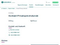 Website Screenshot Kontakt Privatsprechstunde