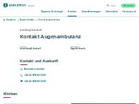 Website Screenshot Kontakt Augenambulanz
