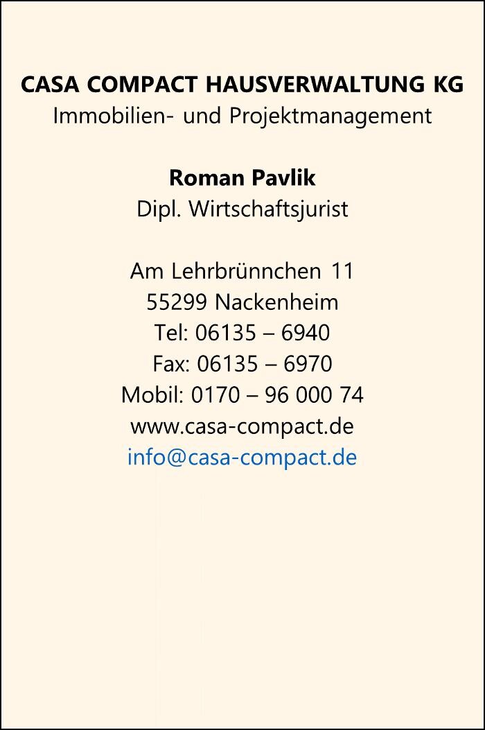 Bilder CASA COMPACT HAUSVERWALTUNG KG - Immobilien- und Projektmanagement Mainz-Bingen