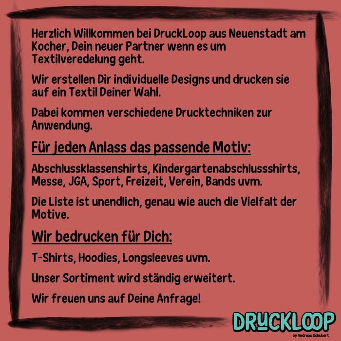 Bilder DruckLoop Textilveredelung
