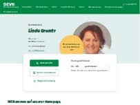 Website Screenshot DEVK Versicherung: Linda Gruner (Berater*in ausgeschieden)
