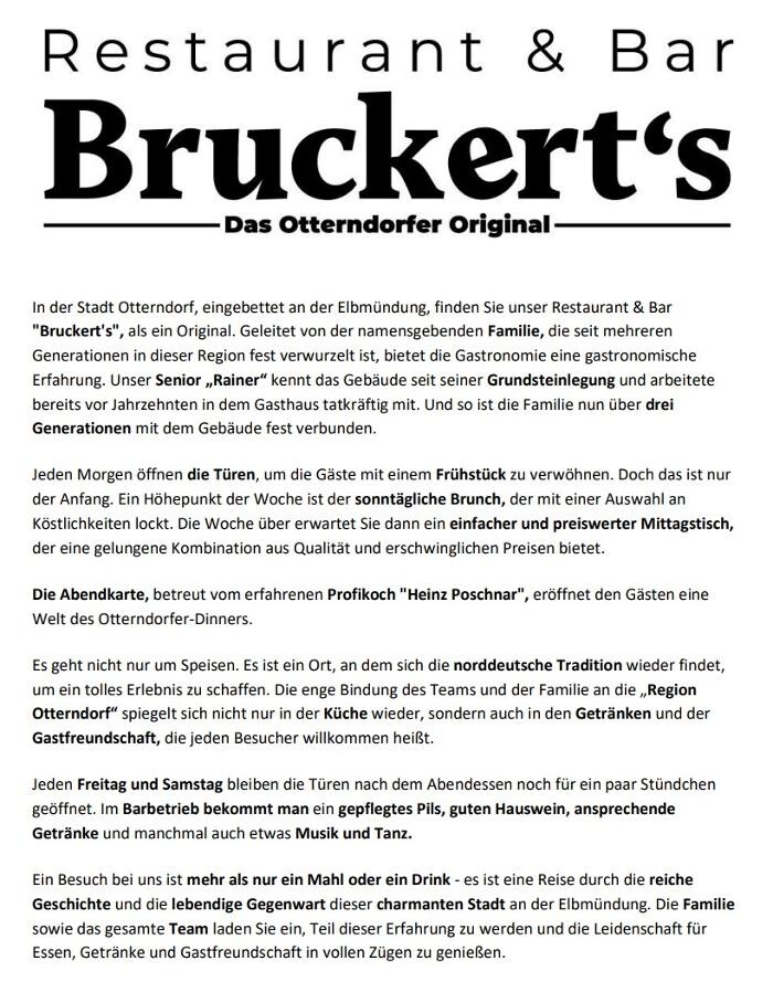 Bilder Restaurant und Bar "Bruckert´s" in Otterndorf bei Cuxhaven