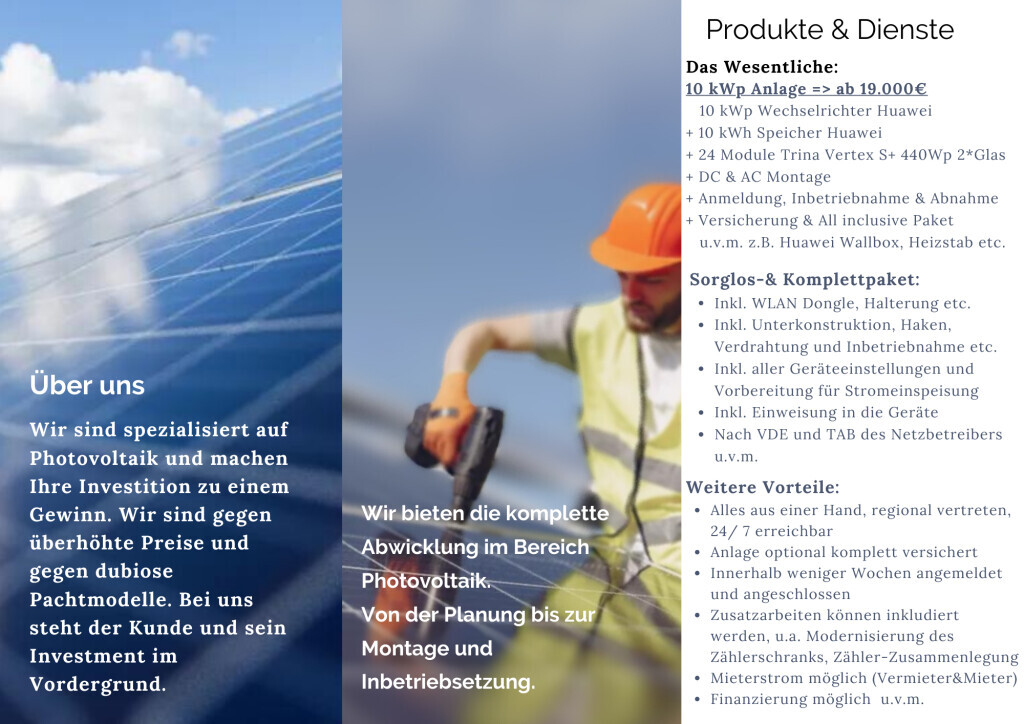 Bilder Fachbetrieb für Photovoltaik und Solar