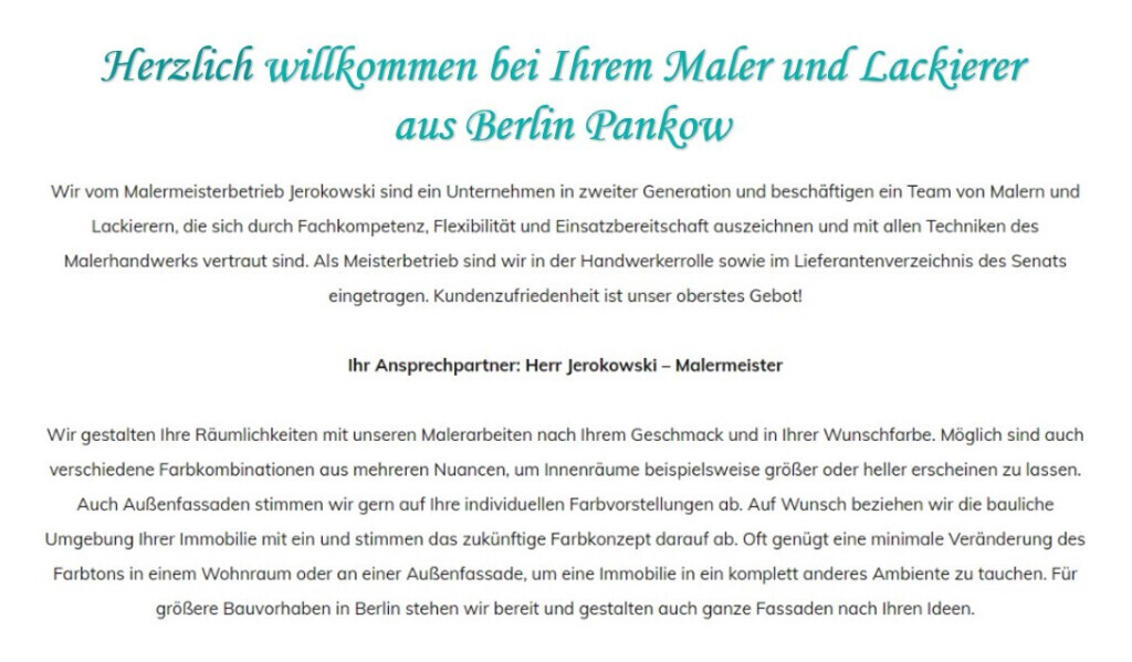 Bilder Malermeister R. D. Jerokowski