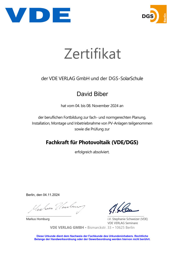 Bilder BIBER SolarKonzept GmbH