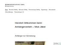 Website Screenshot Anhängerverleih Mick Jäkel