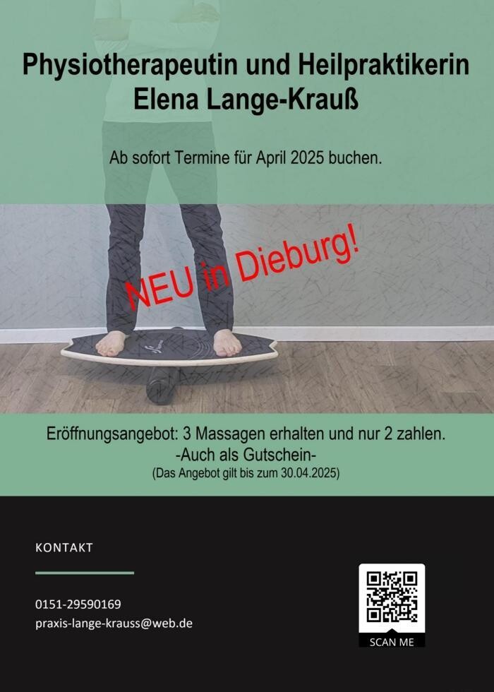 Bilder Physiotherapeutin und Heilpraktikerin Elena Lange-Krauß